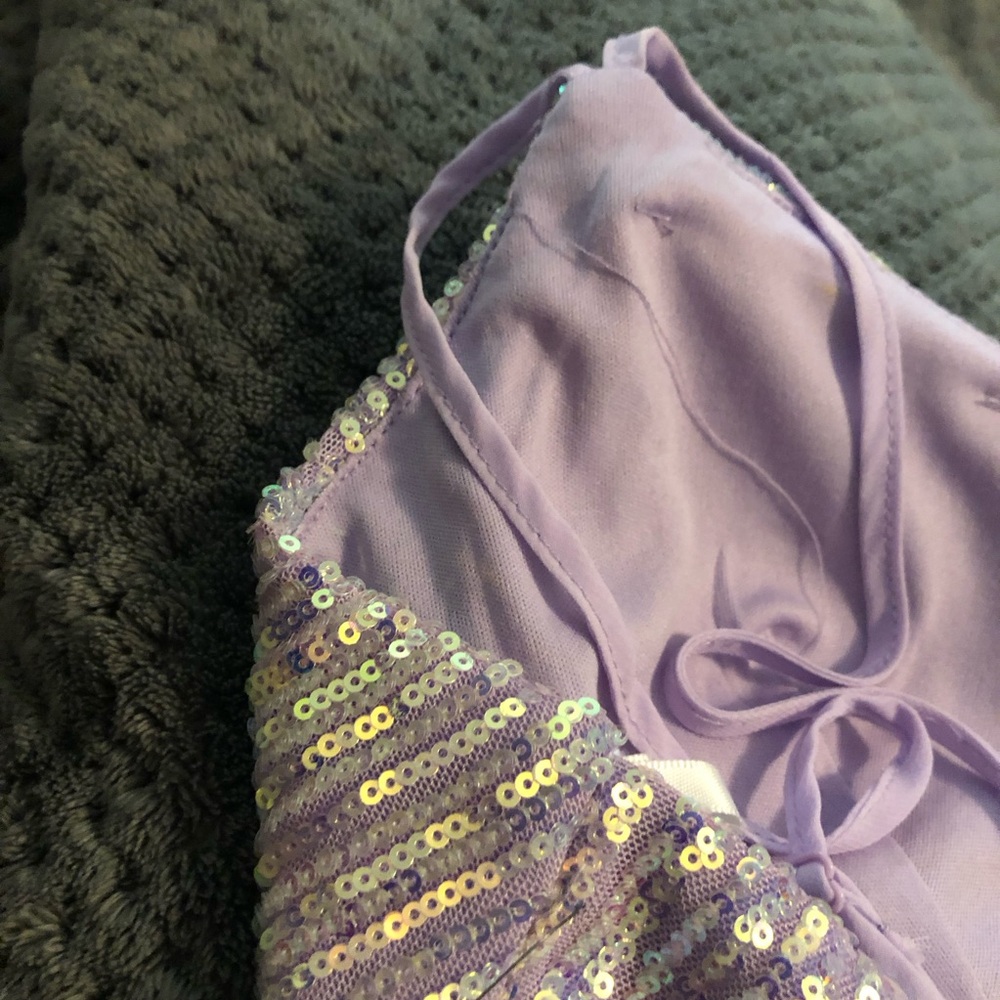 B. Darlin Elegant Purple Mermaid/Trumpet Sequin Gown - Picture 15 of 16